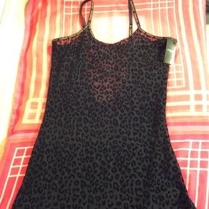 NEW Bebe Babydoll Dress leopard print, size small